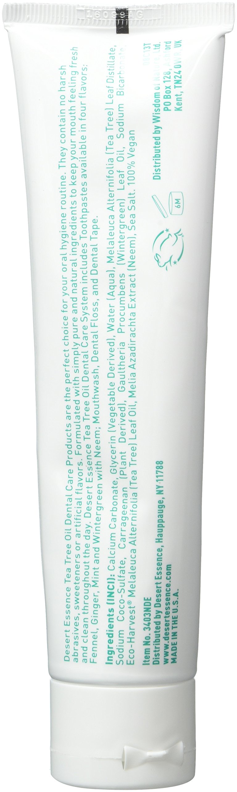 Desert Essence Tea Tree Oil Wintergreen Toothpaste, 6.25 oz, 2 per Case