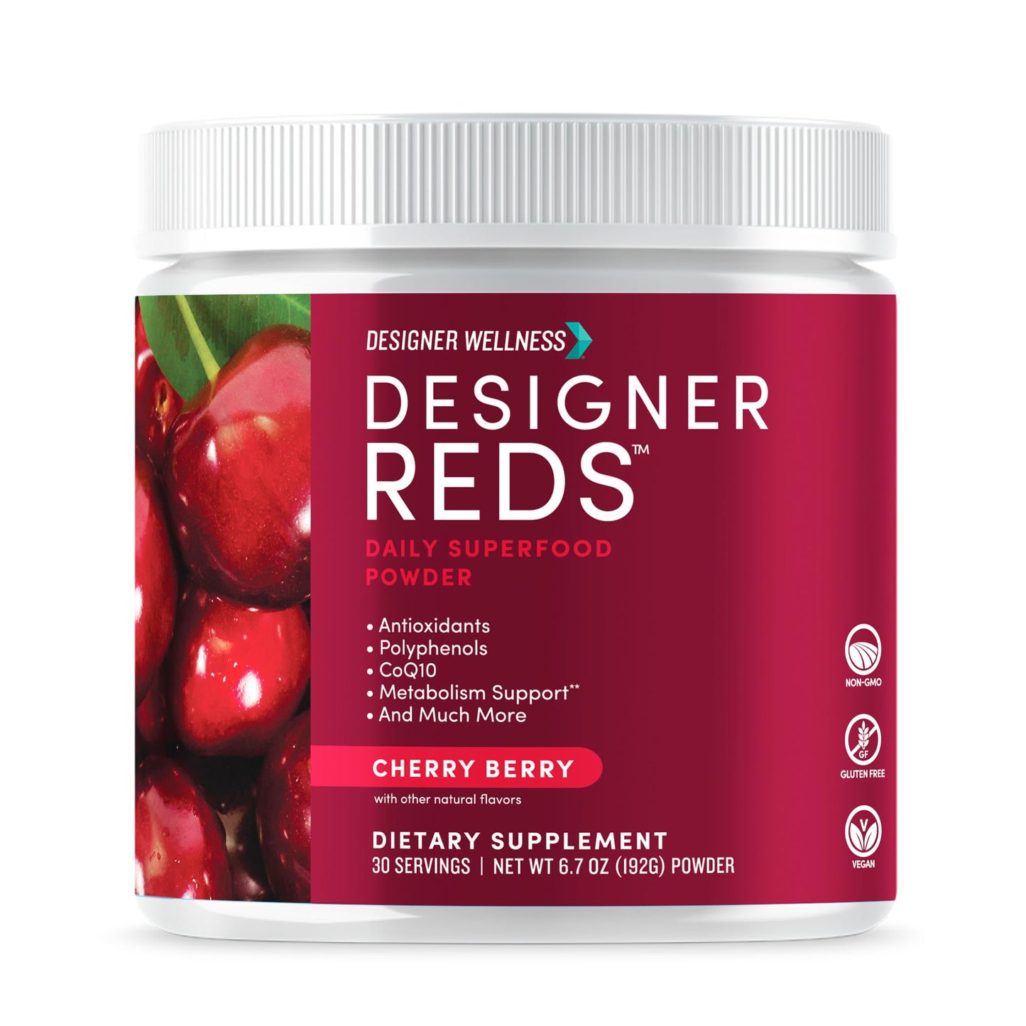 Designer Reds Beet Root Daily Superfood Powder – Cherry Berry, 30 Servings | Energy, Immunity, Digestive & Heart Health