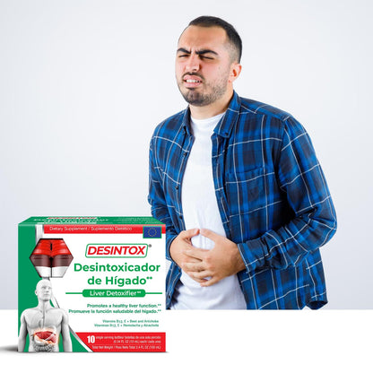 Desintox Liver Support Liquid Shots | Beet Root, Artichoke, Choline, B12 & Vitamin E