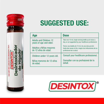 Desintox Liver Support Liquid Shots | Beet Root, Artichoke, Choline, B12 & Vitamin E