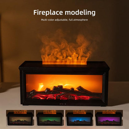 280ML Fireplace Diffuser with 7 Colorful Lights, Essential Oils, Timer & Remote