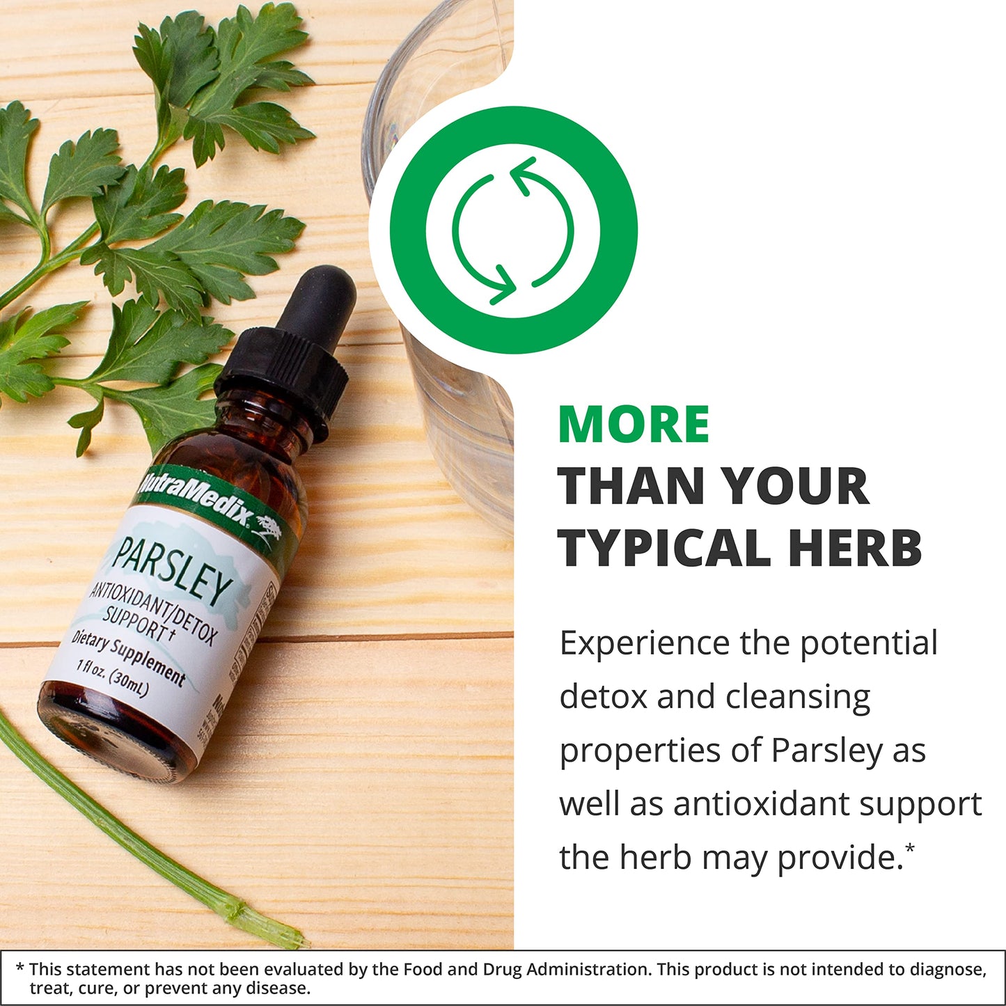 NutraMedix Parsley Herbal Supplement - Detox, Antioxidant & Immune Support (1oz / 30ml)