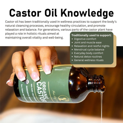 Four Leaf Naturals Organic Castor Oil Pack Wrap Kit – Liver Support, No-Leak Comfort