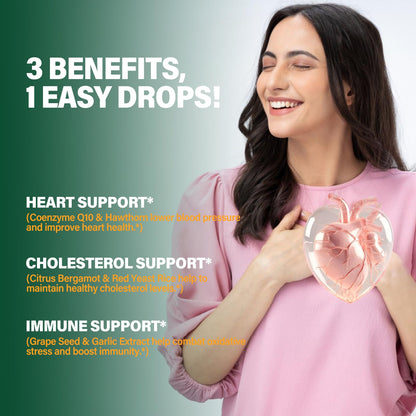 DetoxenNATURE Citrus Bergamot Drops – 6-in-1 Heart & Cholesterol Support, Immune Support, Fast Absorption, 2oz