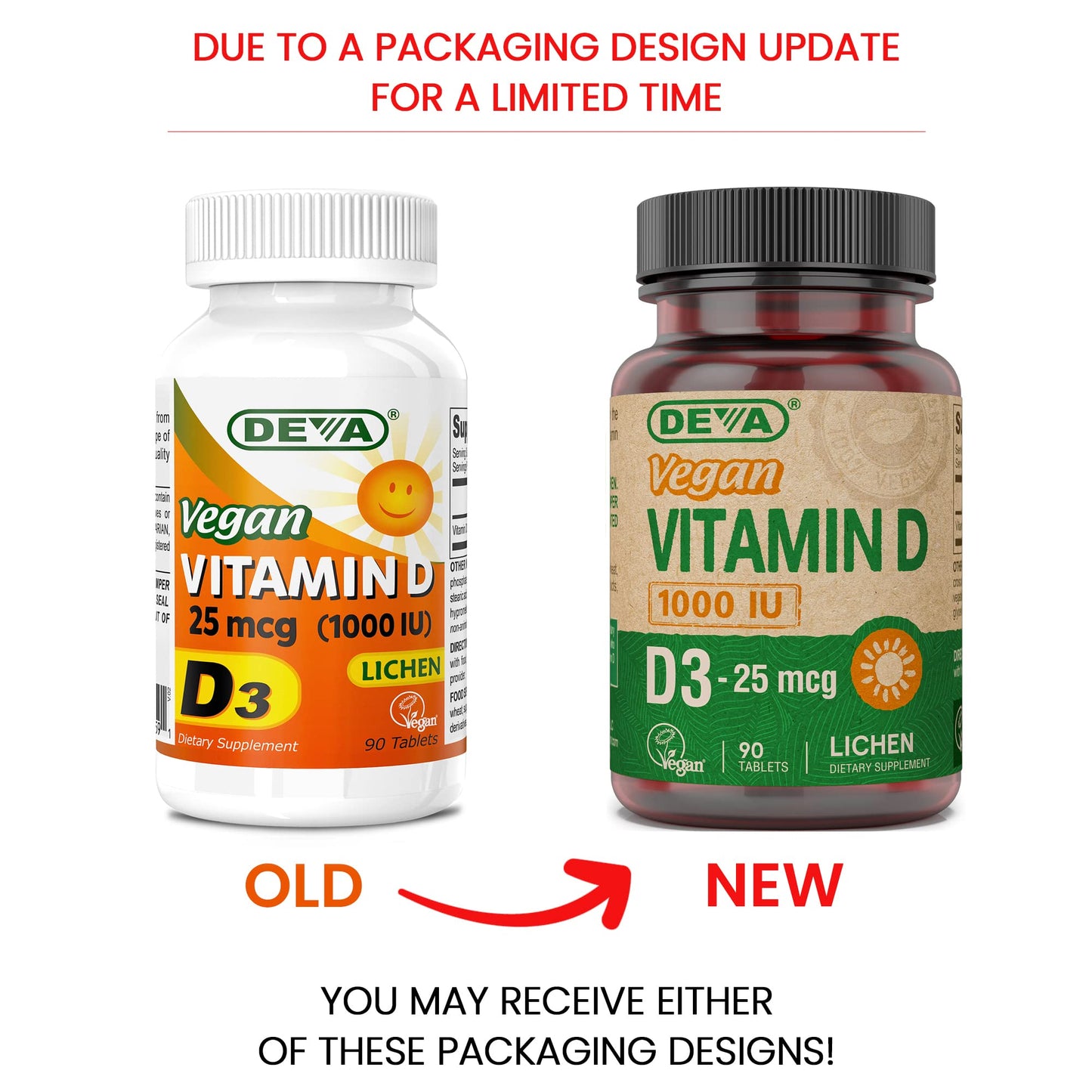 DEVA Vegan Vitamin D3 1000 IU | Plant-Derived Cholecalciferol - 90 Tablets