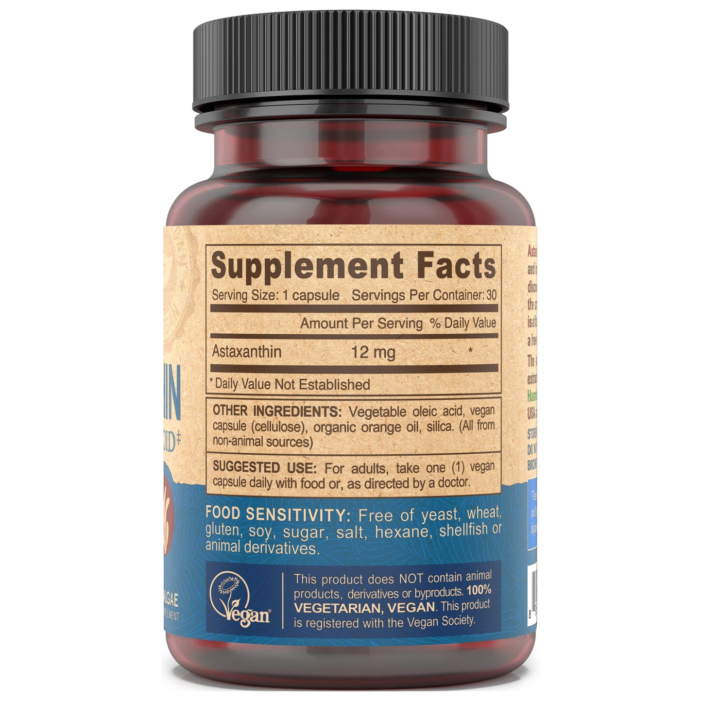 DEVA Nutrition Astaxanthin 12mg – Vegan, Haematococcus Pluvialis, 30 Capsules