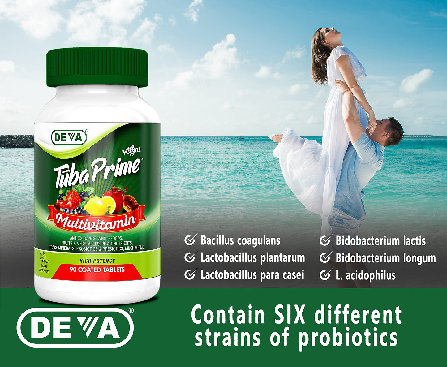 DEVA Tuba Prime Vegan Multivitamin – Iron-Free, High-Potency Vitamins & Minerals