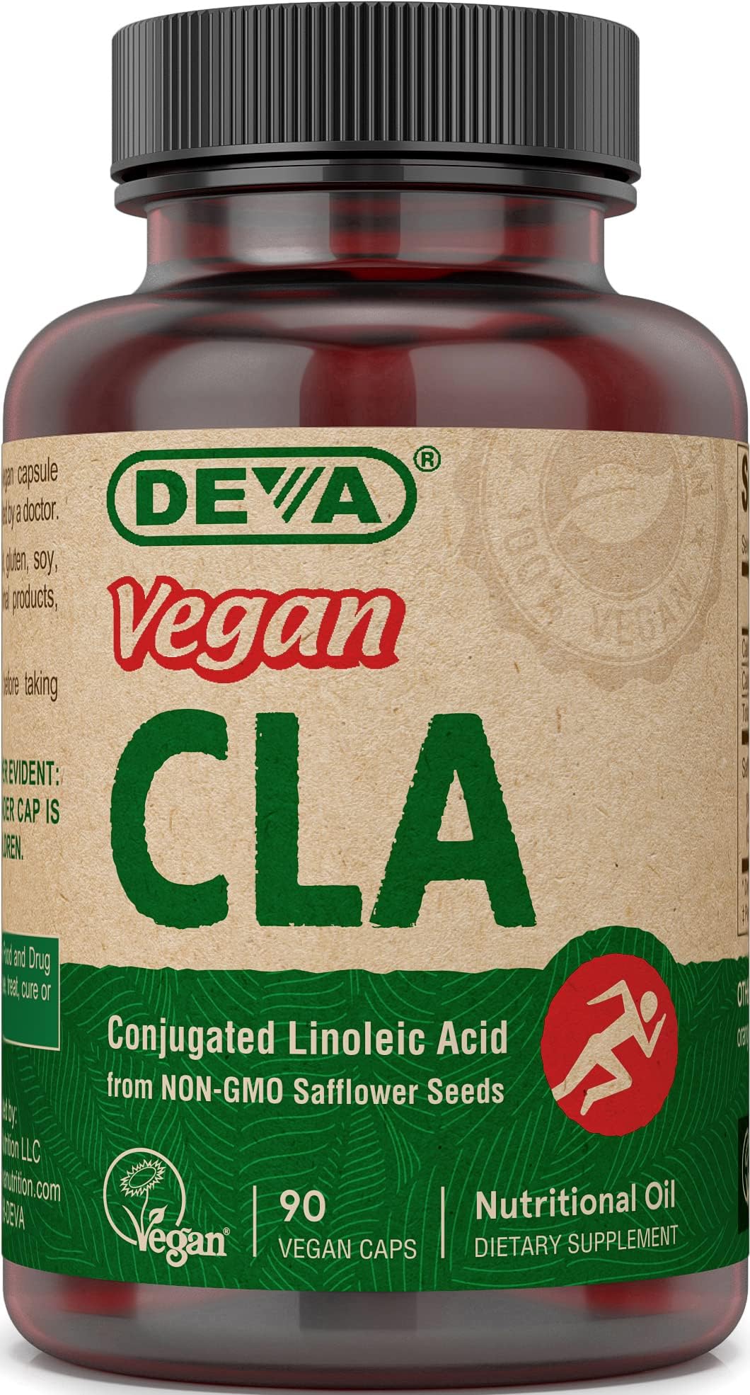 DEVA Vegan CLA Capsules - Non-GMO Safflower Oil, 90 Capsules (1-Pack) | 100% Vegan