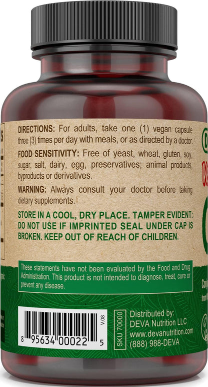 DEVA Vegan CLA Capsules - Non-GMO Safflower Oil, 90 Capsules (1-Pack) | 100% Vegan