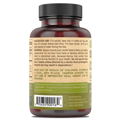 DEVA Vegan Colon Assist – 90 Count Tablets with Magnesium, Triphala, Psyllium Husk, Senna
