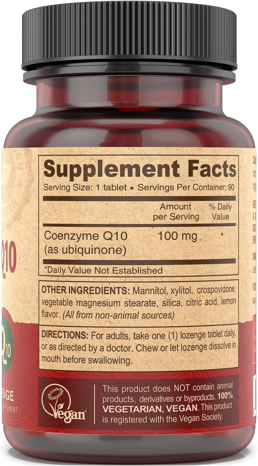 DEVA Vegan Coenzyme Q10 100mg - Chewable, 90 Tablets, Pack of 2