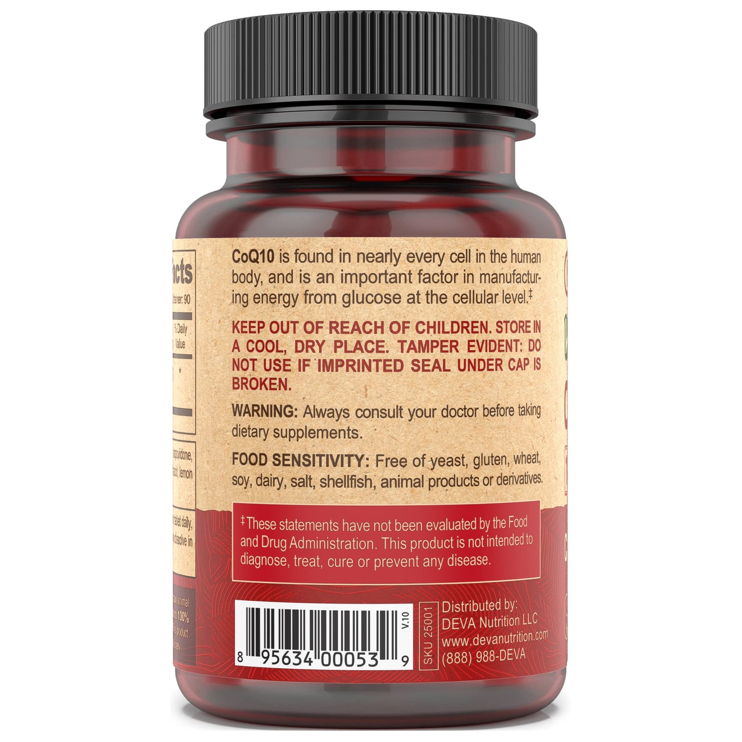 DEVA Vegan CoQ10 100mg – 90 Chewable Tablets (Pack of 1)