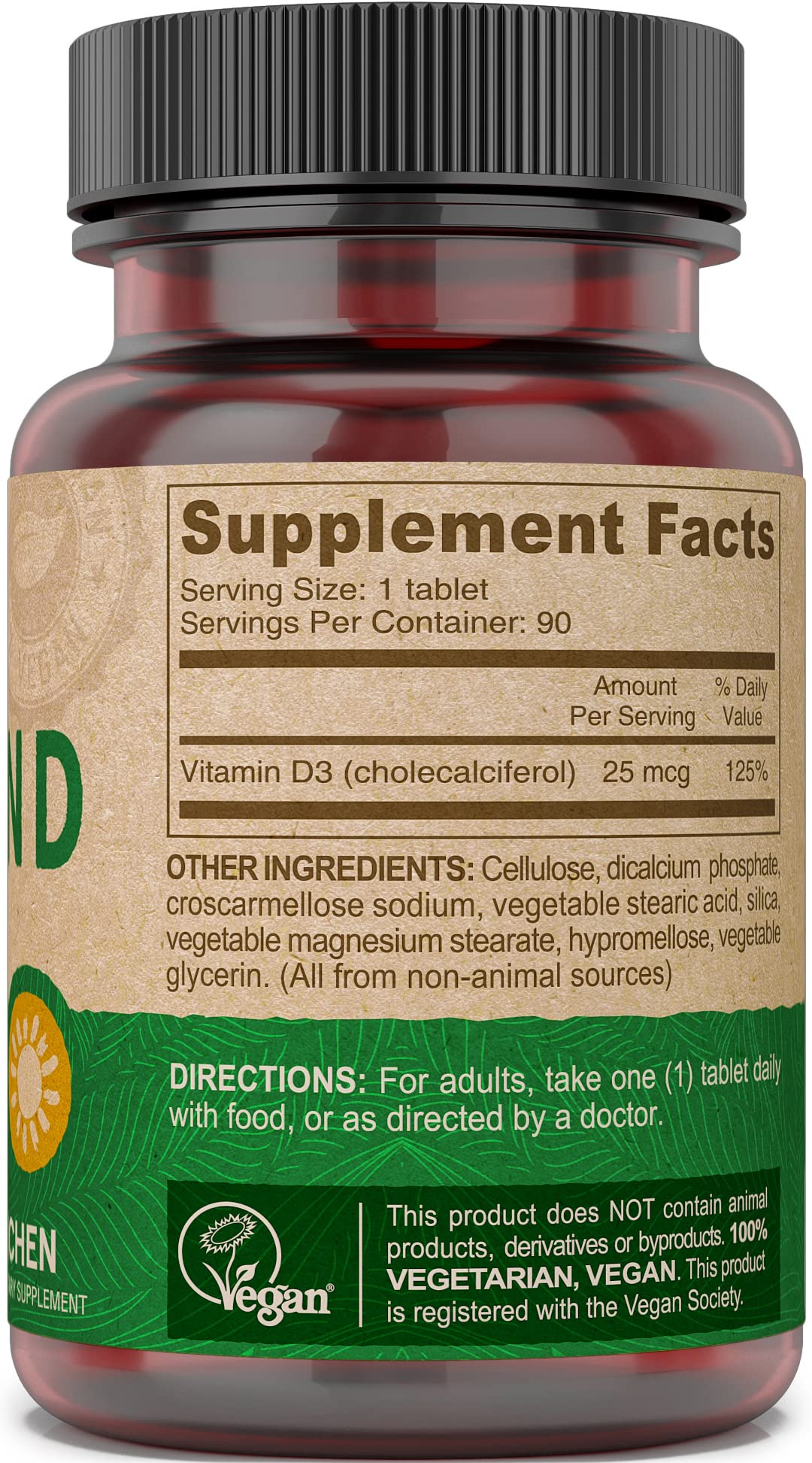 DEVA Vegan Vitamin D3 1000 IU | Plant-Derived Cholecalciferol - 90 Tablets