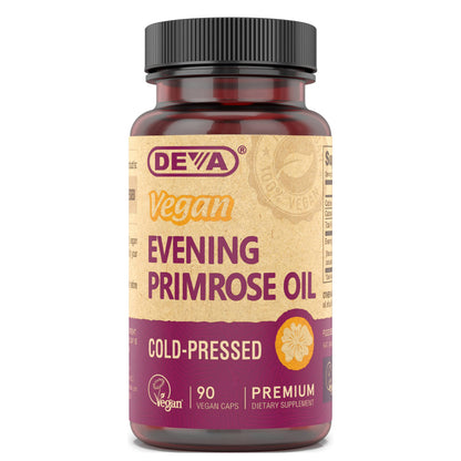 DEVA Vegan Evening Primrose Oil – Organic, Cold-Pressed, Unrefined, 90 Capsules
