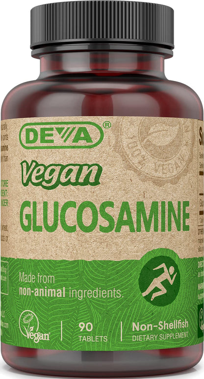 DEVA Vegan Glucosamine Tablets – 90-Count Bottle | 100% Vegan, Non-GMO