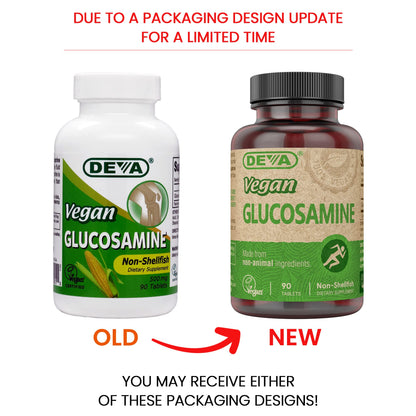 DEVA Vegan Glucosamine Tablets – 90-Count Bottle | 100% Vegan, Non-GMO