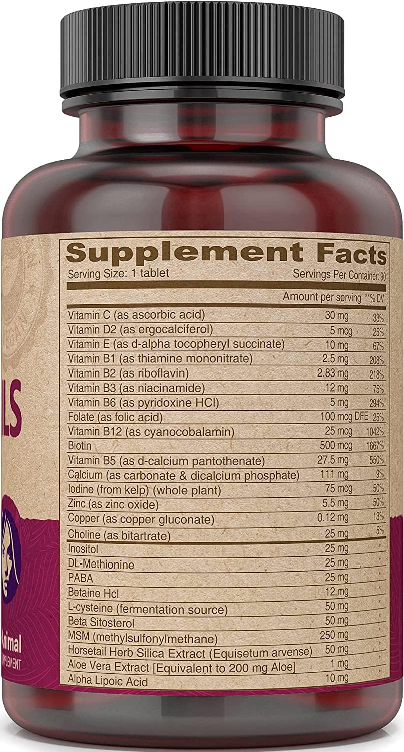 DEVA Vegan Hair, Nails & Skin Supplement - 500 mcg Biotin per Tablet - Pack of 2