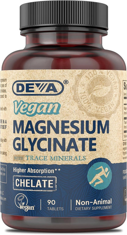 DEVA Vegan Magnesium Glycinate 300mg | Trace Minerals | 90 Tablets