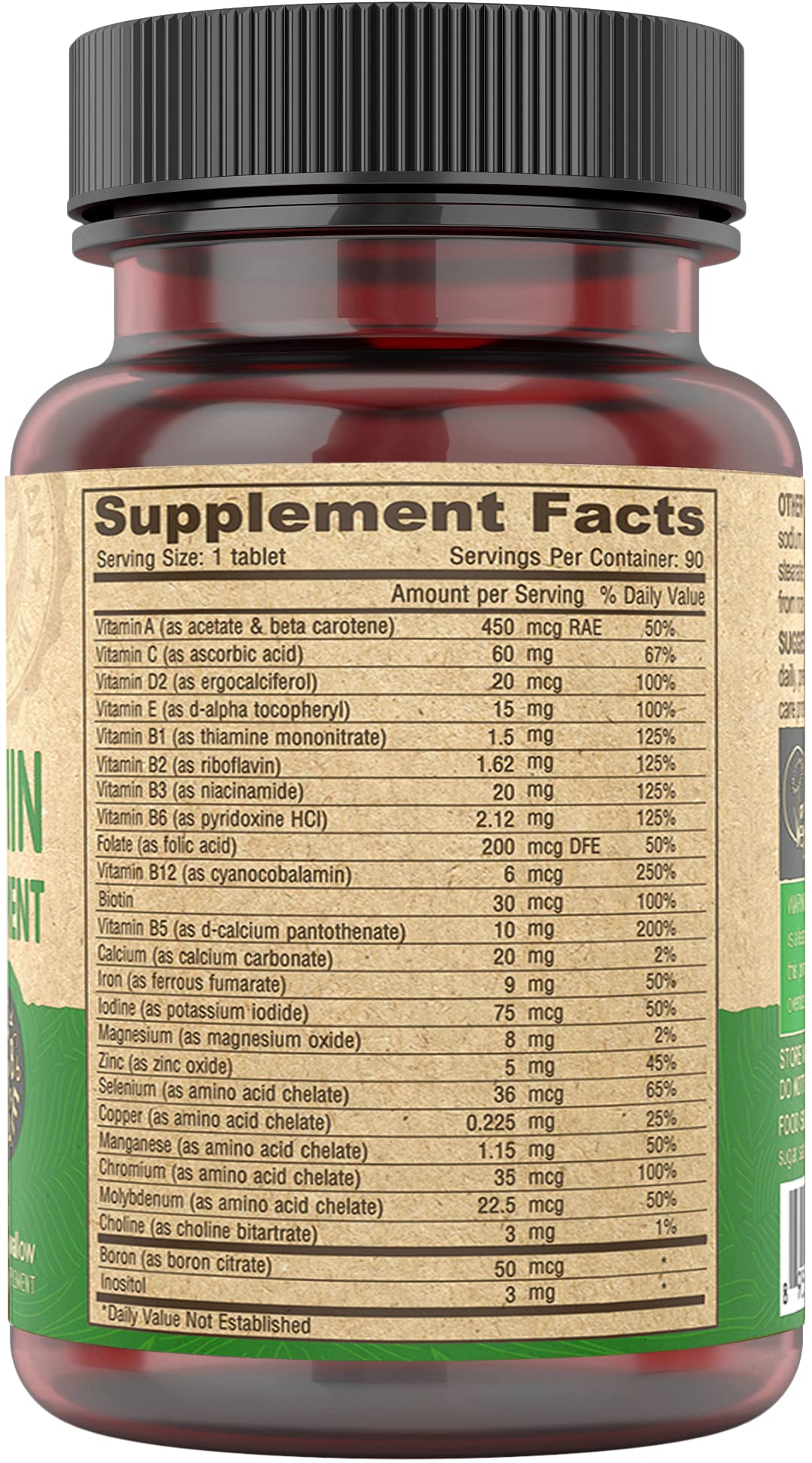 DEVA Vegan Multivitamin for Women & Men – Iron, C, E, B-Complex, Zinc | 90 Tiny Tablets