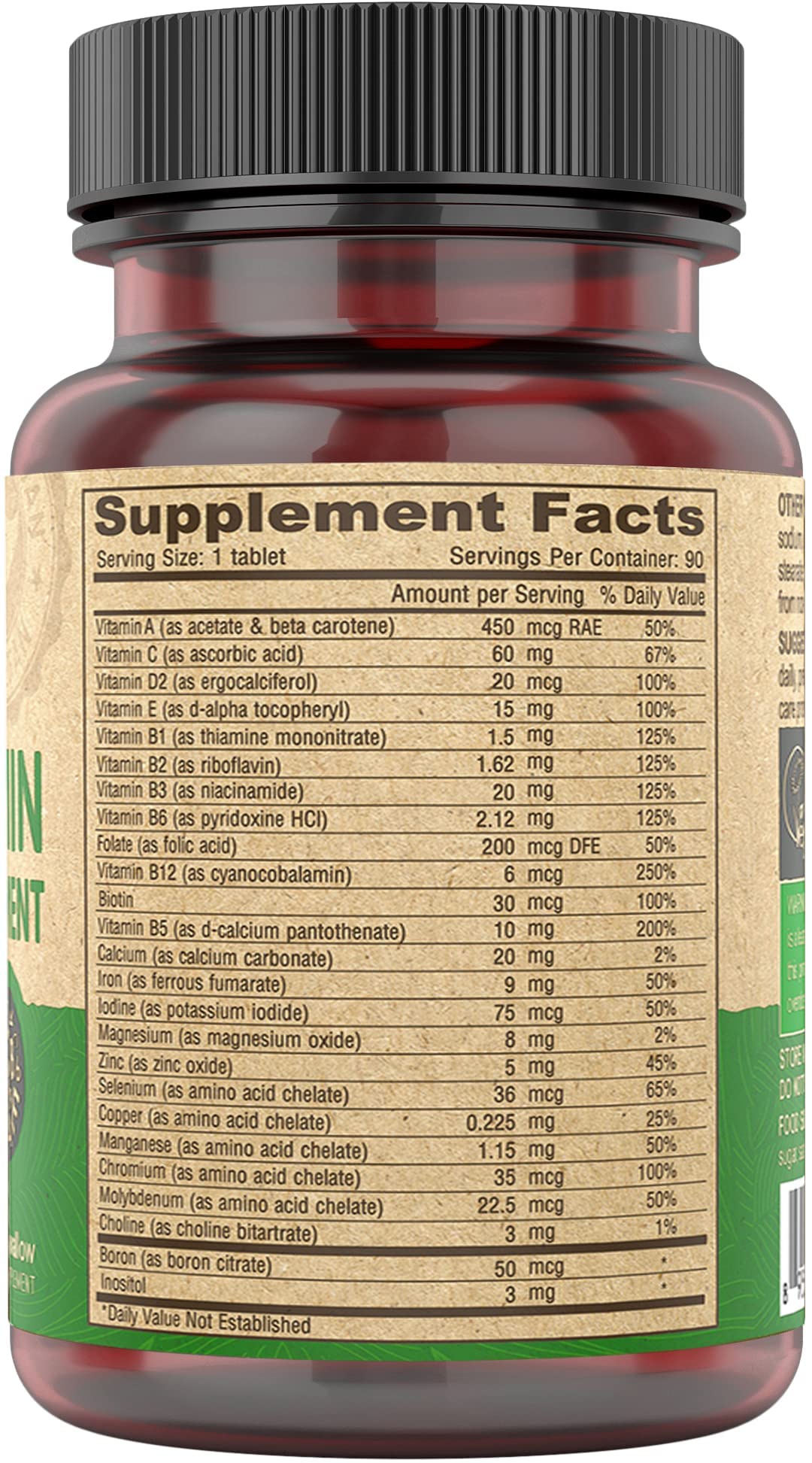 DEVA Vegan Multivitamin for Women & Men – Iron, C, E, B-Complex, Zinc | 90 Tiny Tablets