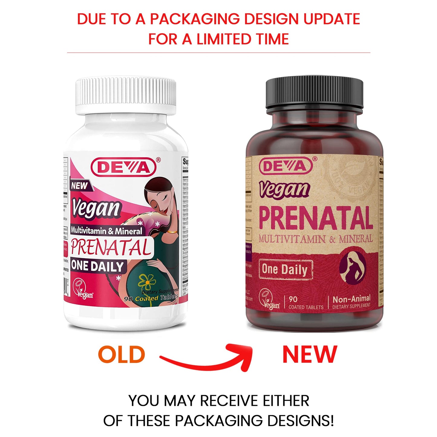 DEVA Vegan Prenatal Multivitamin - Once-Per-Day Formula, 90 Tablets