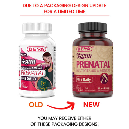 DEVA Vegan Prenatal Multivitamin - Once-Per-Day Formula, 90 Tablets