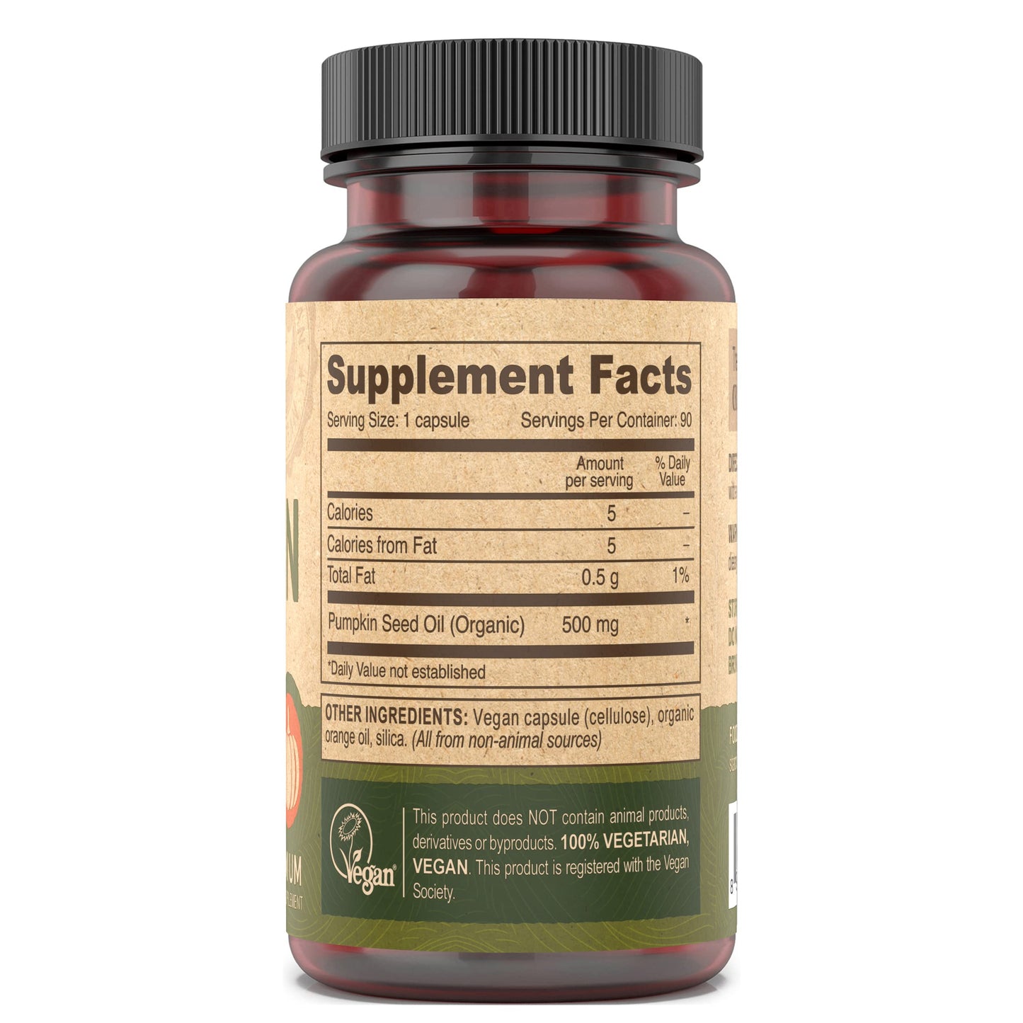 DEVA Vegan Pumpkin Seed Oil 500 mg – Cold-Pressed & Unrefined, 90 Capsules