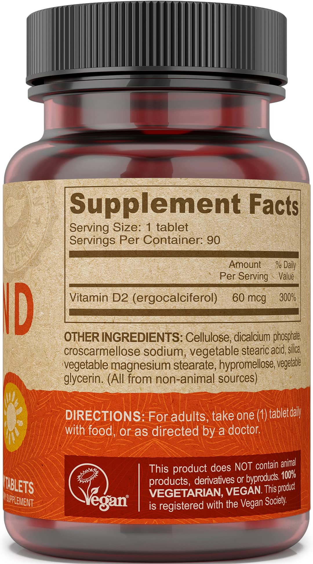 Deva Vegan Vitamin D2 800 IU – Vegan Ergocalciferol Supplement (90 Tablets)