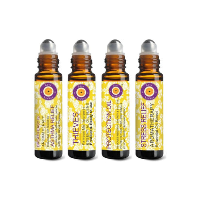 Deve Herbes Kit of Pure Aromatherapy Essential Oil Blends Roll On (Pack of Four) 10ml x4