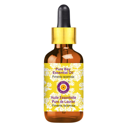 dève herbes Bay Essential Oil (Pimenta racemosa) – Steam Distilled 15ml | Glass Dropper | Pure & Non-Greasy