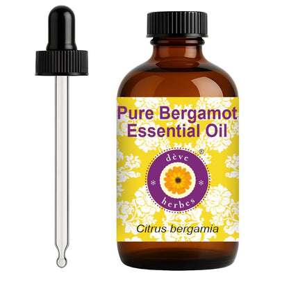dève herbes Bergamot Essential Oil (Citrus bergamia) 120ml | Glass Dropper | Steam Distilled