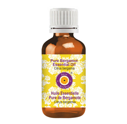 dève herbes Bergamot Essential Oil (Citrus bergamia) Pure - 15ml | Steam Distilled | Non-Greasy & Lightweight | For All Skin Types