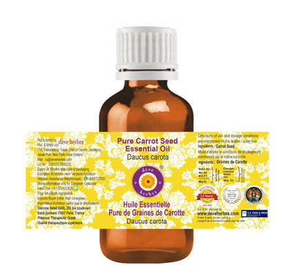 Carrot Seed Essential Oil (Daucus carota) - Pure, Steam Distilled 10ml | Deve Herbes