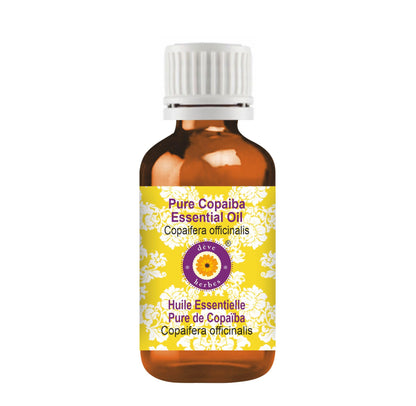 dève herbes Copaiba Essential Oil (Copaifera officinalis) – Pure, Non-Sticky, Non-Greasy & Lightweight | Steam Distilled 15ml (0.5 oz)