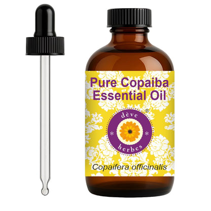 dève herbes Copaiba Essential Oil (Copaifera officinalis) — 120ml with Glass Dropper | Pure, Non-Sticky, Non-Greasy
