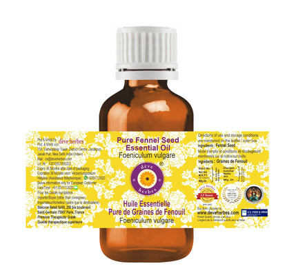 Deve Herbes Pure Fennel Seed Essential Oil – 100% Natural Therapeutic Grade, Steam Distilled, 15ml