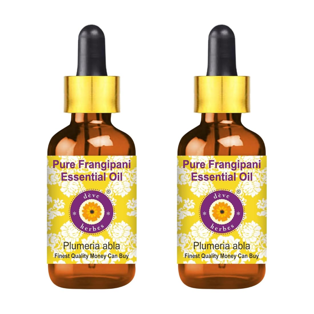 dève herbes Frangipani Essential Oil (Plumeria alba) – 5ml x 2 | Glass Dropper | Steam Distilled