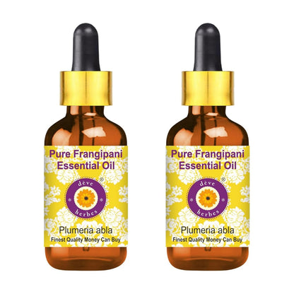 dève herbes Frangipani Essential Oil (Plumeria alba) – 5ml x 2 | Glass Dropper | Steam Distilled