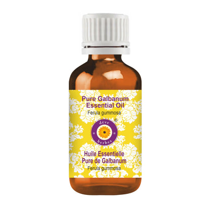 dève herbes Galbanum Essential Oil (Ferula gummosa) – Pure 10ml | Non-Sticky & Non-Greasy | Steam Distilled