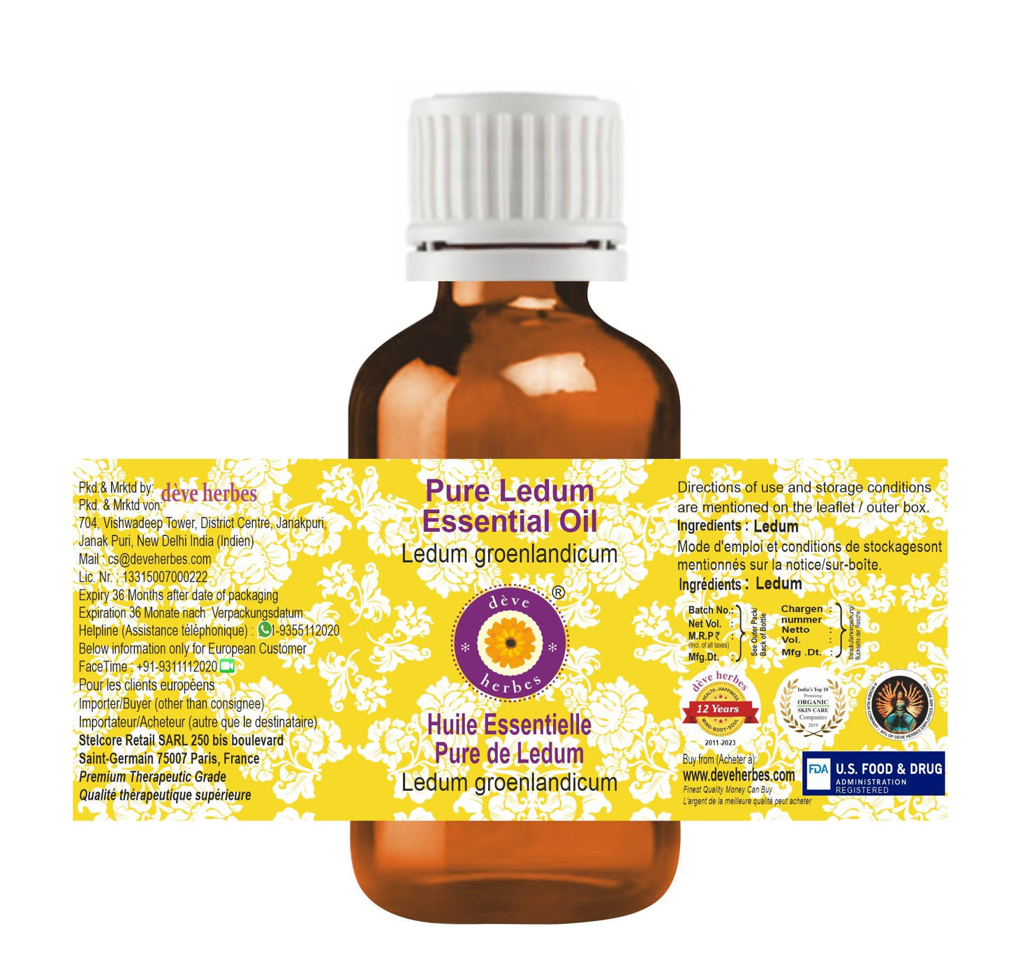 Ledum Essential Oil Pure (Ledum groenlandicum) 2ml Steam Distilled | deve herbes