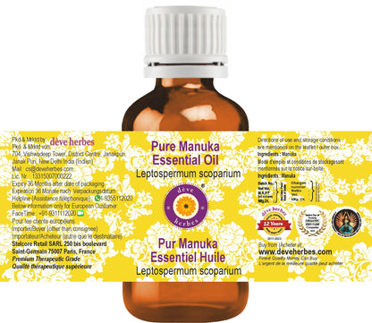 dève herbes Manuka Essential Oil (Leptospermum scoparium) Pure | Non-Sticky | Non-Greasy | Lightweight | Men & Women | All Skin Types | Steam Distilled 5ml (0.16 oz)