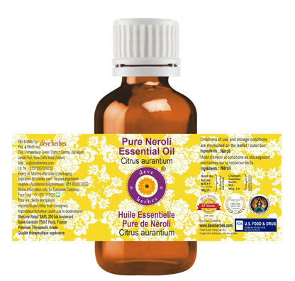 dève herbes Pure Neroli Essential Oil (Citrus aurantium) Steam Distilled 5ml (0.16 oz)