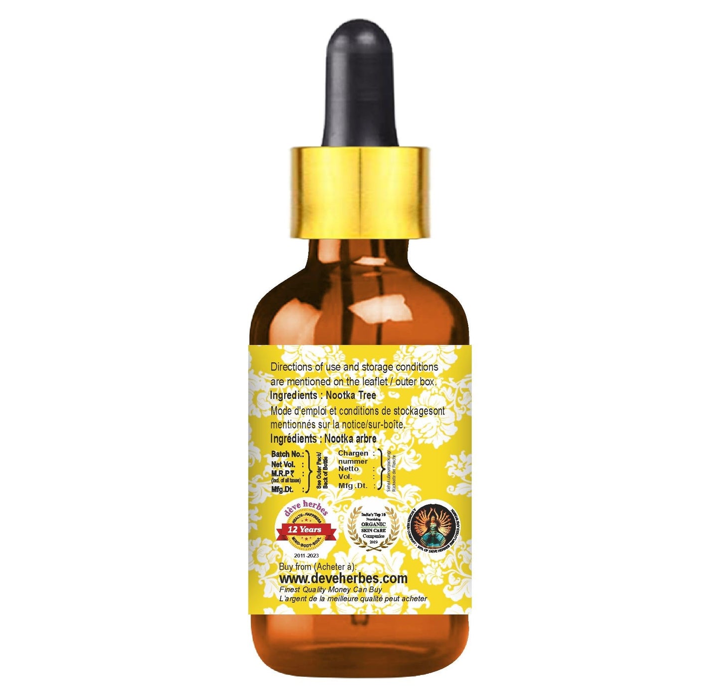 Deve Herbes Pure Nootka Tree Essential Oil 5ml – Glass Dropper