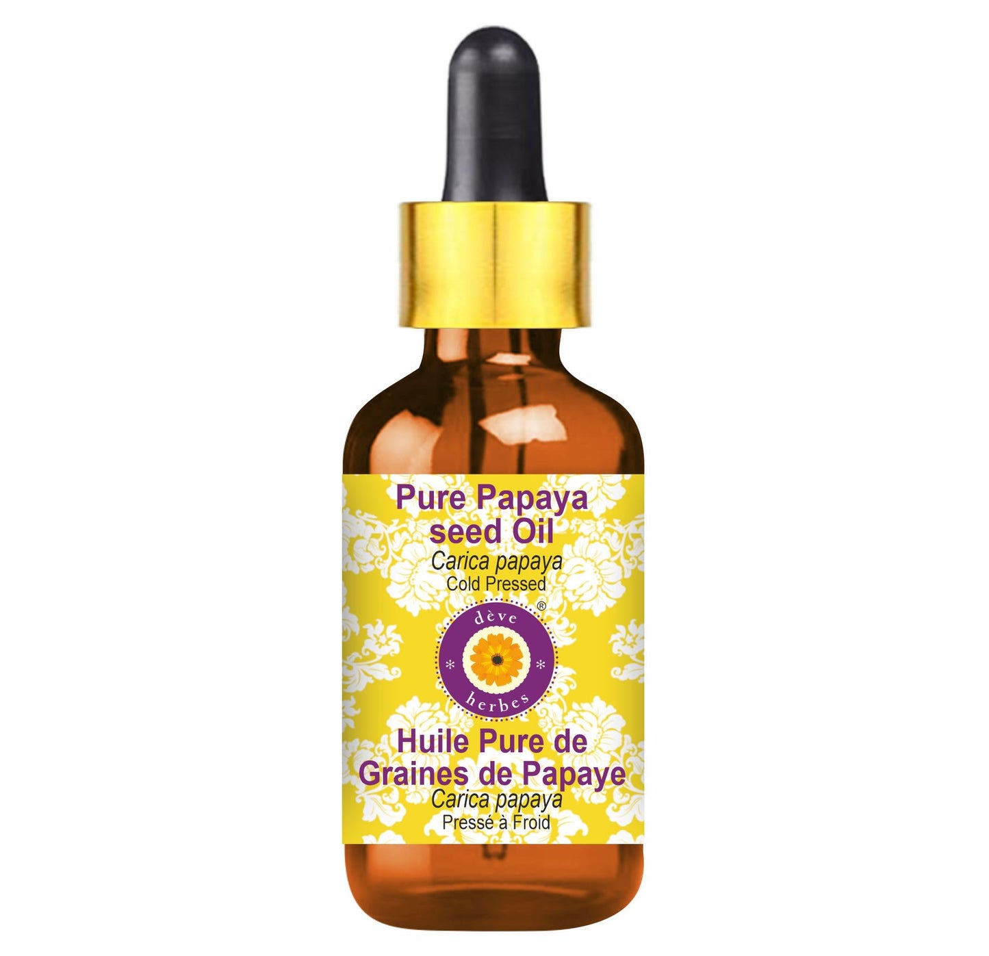Deve Herbes Papaya Oil (Carica Papaya) 5ml – Cold Pressed, Pure & Natural | Glass Dropper
