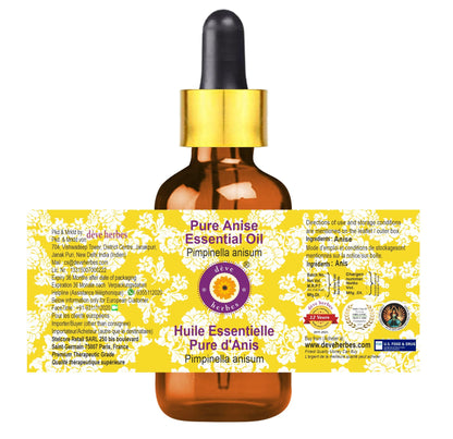 Deve Herbes Pure Anise Essential Oil (Pimpinella anisum) – 5ml Steam Distilled, Glass Dropper