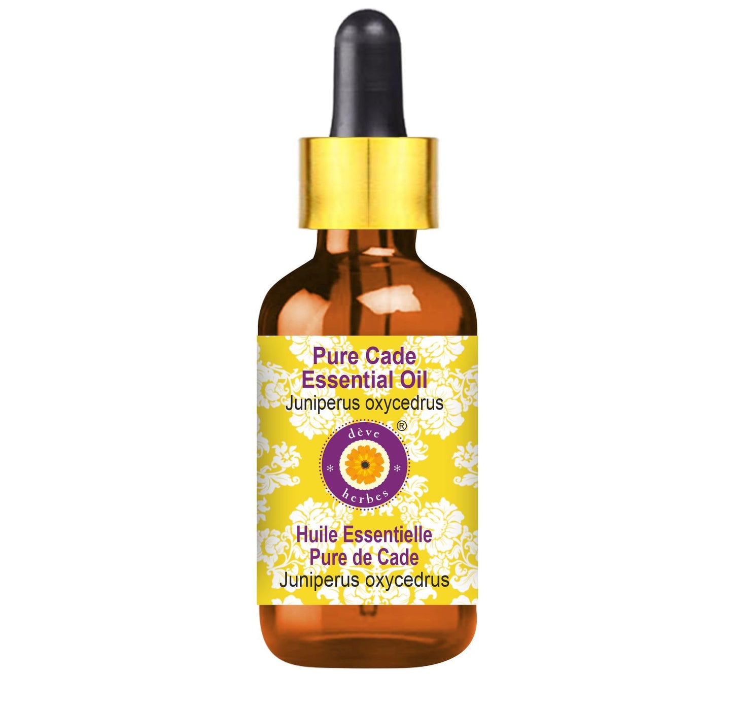 dève herbes Pure Cade Essential Oil (Juniperus oxycedrus) - Steam Distilled, 50ml Amber Glass Bottle with Dropper