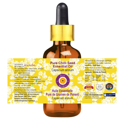 Deve Herbes Pure Chilli Seed Essential Oil (Capsicum annum) 15ml – Steam Distilled