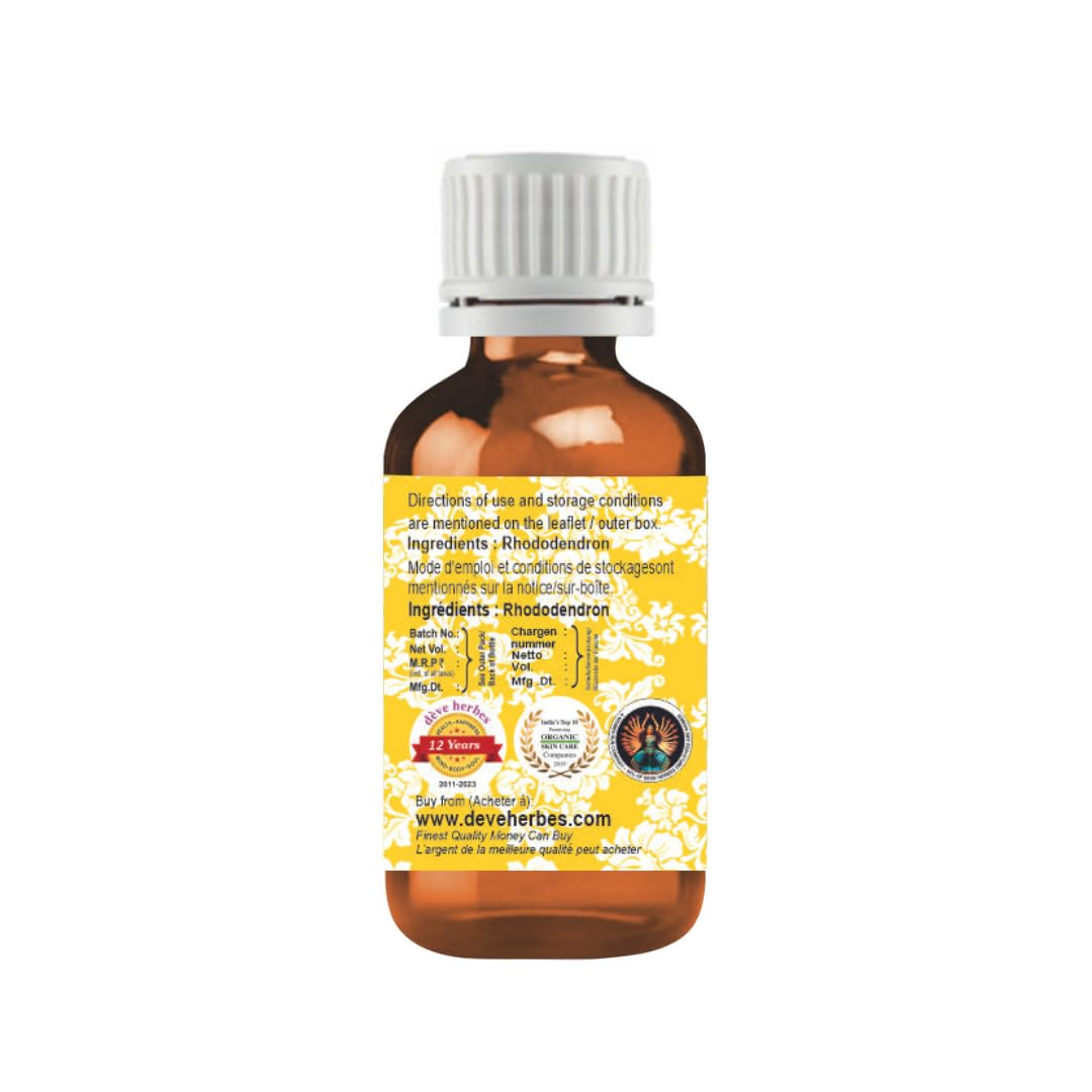 Deve Herbes Rhododendron Oil – Cold Pressed Pure Carrier Oil for Skin & Massage, 10ml