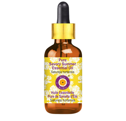 dève herbes Savory Summer Essential Oil (Satureja hortensis) with Glass Dropper | Pure | Non-Sticky | Non-Greasy | Lightweight | Men & Women | All Skin Types | Steam Distilled 15ml (0.5 oz)