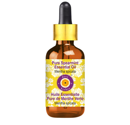 Deve Herbes Pure Spearmint Essential Oil – Steam-Distilled 5ml (Mentha spicata) with Glass Dropper